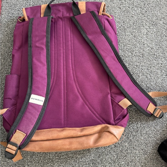 Benrus 19” Backpack Rucksack Nap sack Multi-Pockets Canvas/Leather - Picture 2 of 3